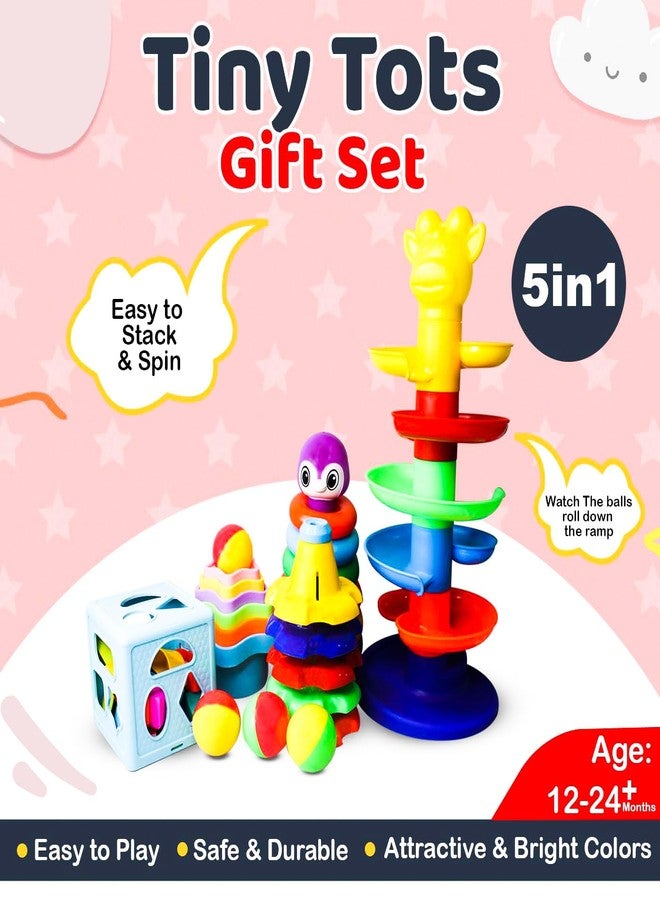 غلان مجموعة ألعاب GLAN المكونة من لعبة تكديس النجوم، ولعبة تكديس الحلقات، ولعبة تكديس وتدوير البرج الدوار، ولعبة فرز الأشكال المكعبة للأطفال الصغار للعب في المنزل والمدرسة (5 ألعاب في 1) - Image 5